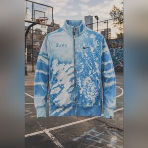 Men's sz Large- Y2K NIKE athletic dept full zip up sweatshirt BUKS Streetwear